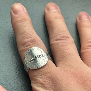 Wild & Free Hand Stamped Aluminum Ring